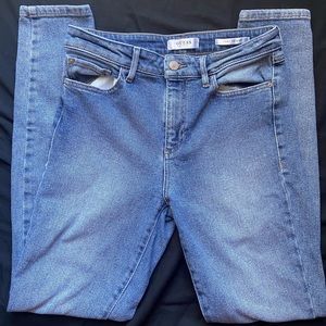 Guess 1981 Mid Rise Blue Skinny Jeans Women